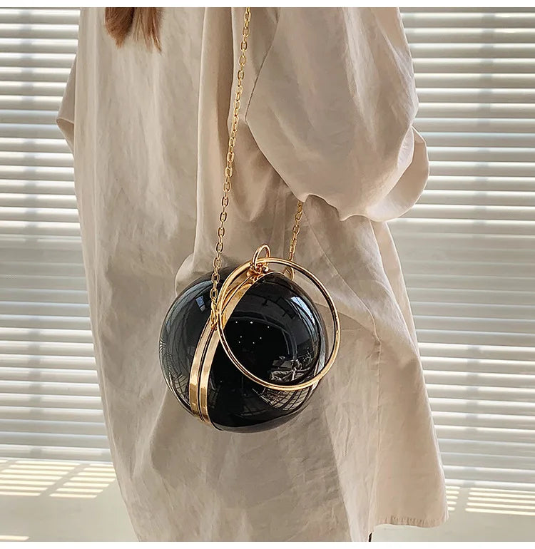 Metallic Sphere Evening Clutch Bag