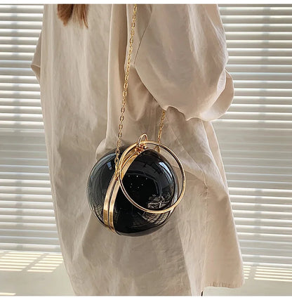 Metallic Sphere Evening Clutch Bag