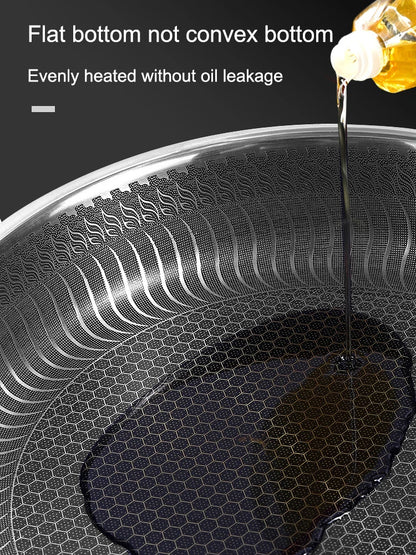 Tri-Ply Stainless Steel Honeycomb Frying Pan