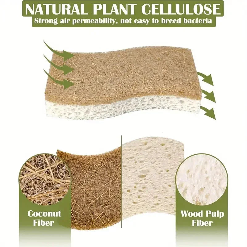 Natural Cellulose & Coconut Kitchen Sponges