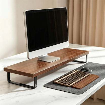 Wooden Desktop Monitor Stand Organizer