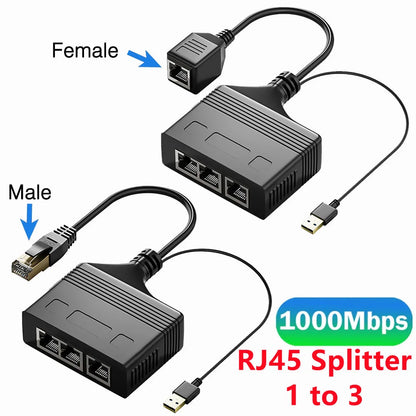 1-to-4 RJ45 Ethernet Network Splitter Adapter