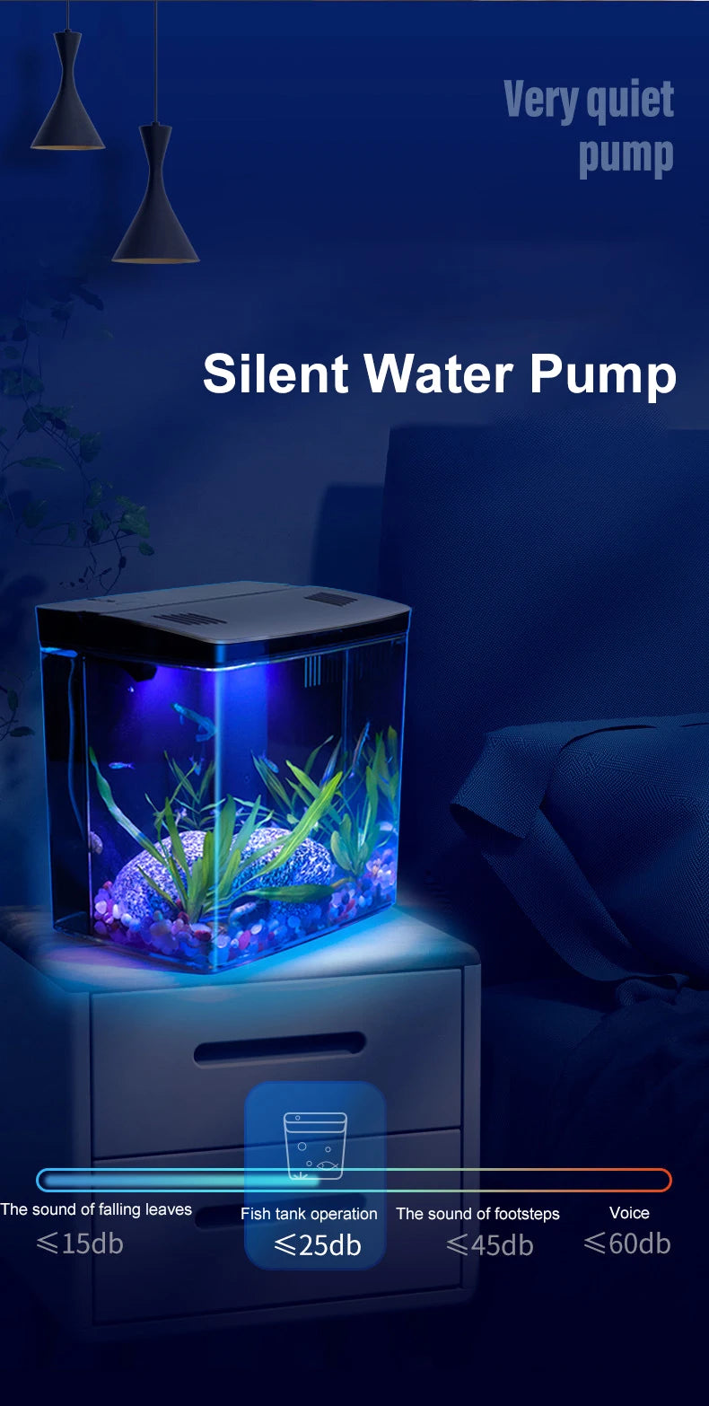Mini USB Self-Filtering Aquarium with LED Light