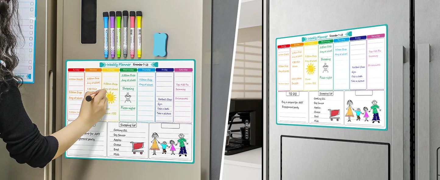 A3 Magnetic Weekly & Monthly Planner Whiteboard for Fridge