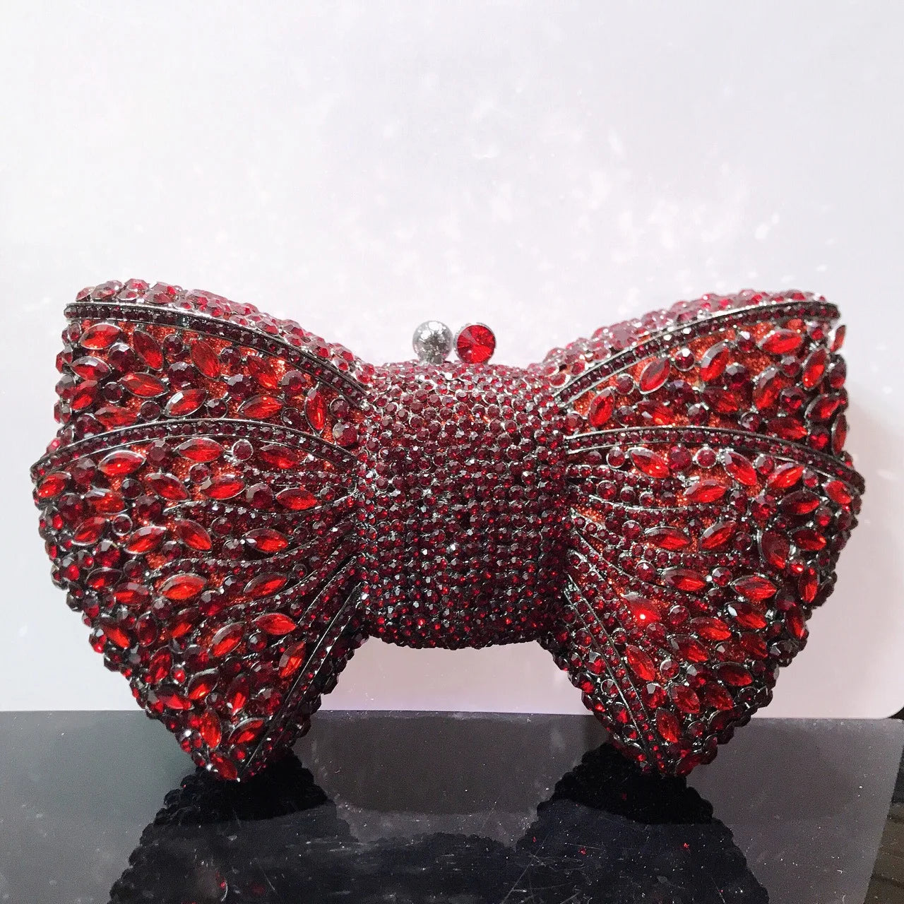 Rhinestone Bow Evening Clutch