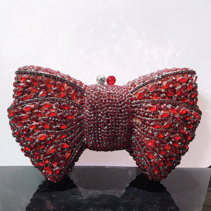 Rhinestone Bow Evening Clutch