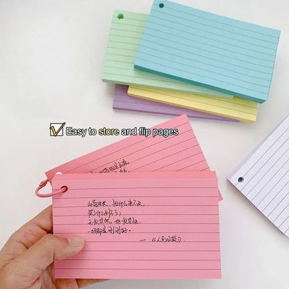 Loose-Leaf Binder Flash Cards Memo Book – 3 × 50 Sheets