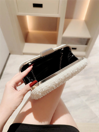 Pearl Square Box Type Evening Bag