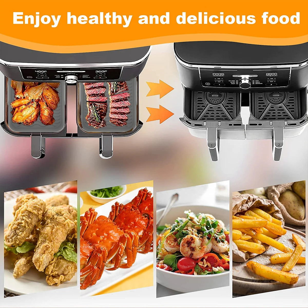 Air Fryer Silicone Liner Basket Set