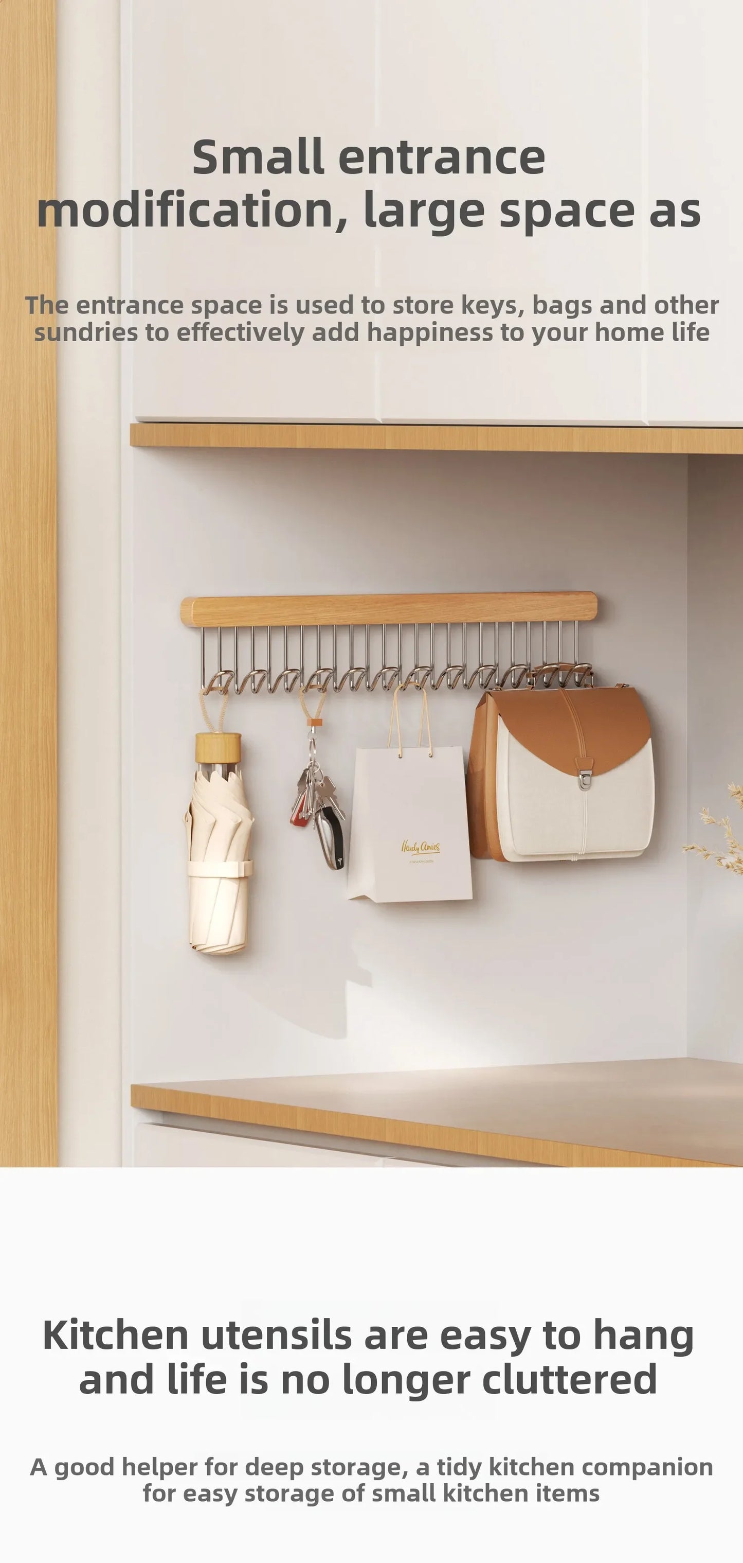 Retractable Wooden Wall Hanger