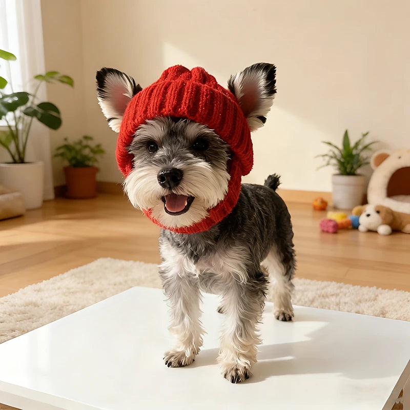 Winter Knitted Dog Hat for Small Dogs