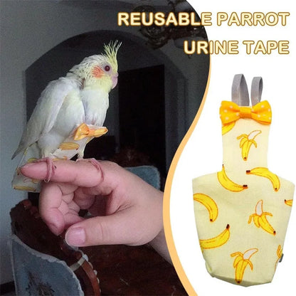 Washable Bird Flight Suit & Diaper with Bow Tie