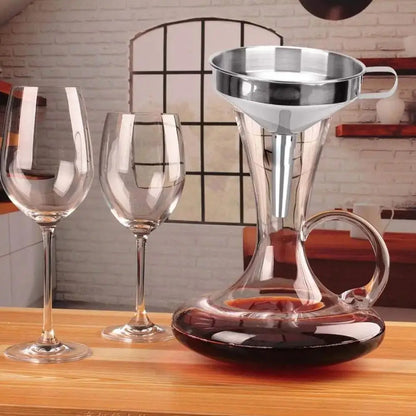 Wide Mouth Kitchen Funnel & Fine Mesh Strainer for Liquids and Powders