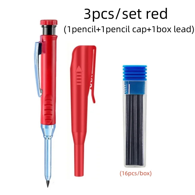 Deep Hole Carpenter Mechanical Pencil Set with 16 Refills