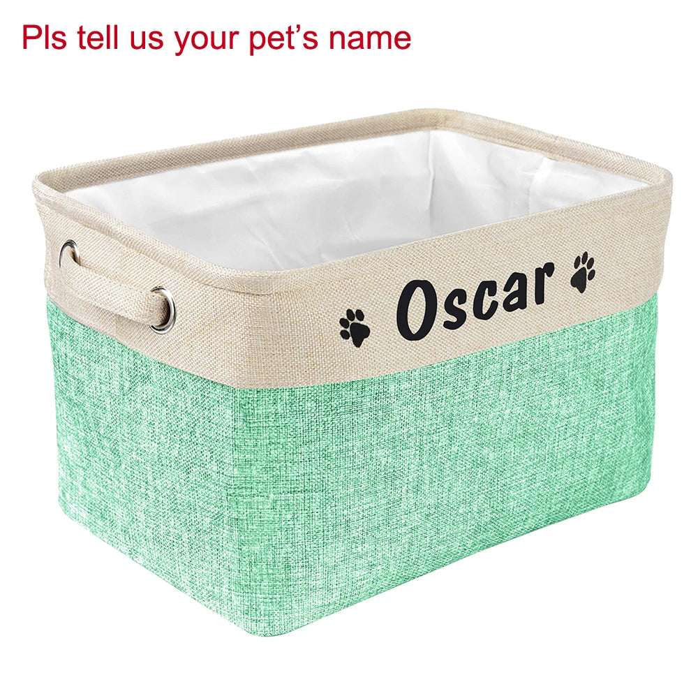 Personalized Foldable Dog Toy Storage Basket