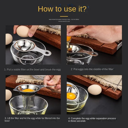 1Pc Stainless Steel Egg Yolk Separator