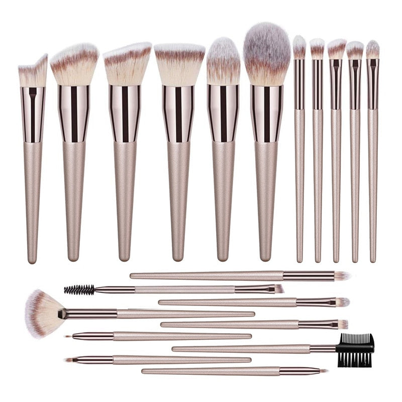 Champagne Makeup Brushes Set