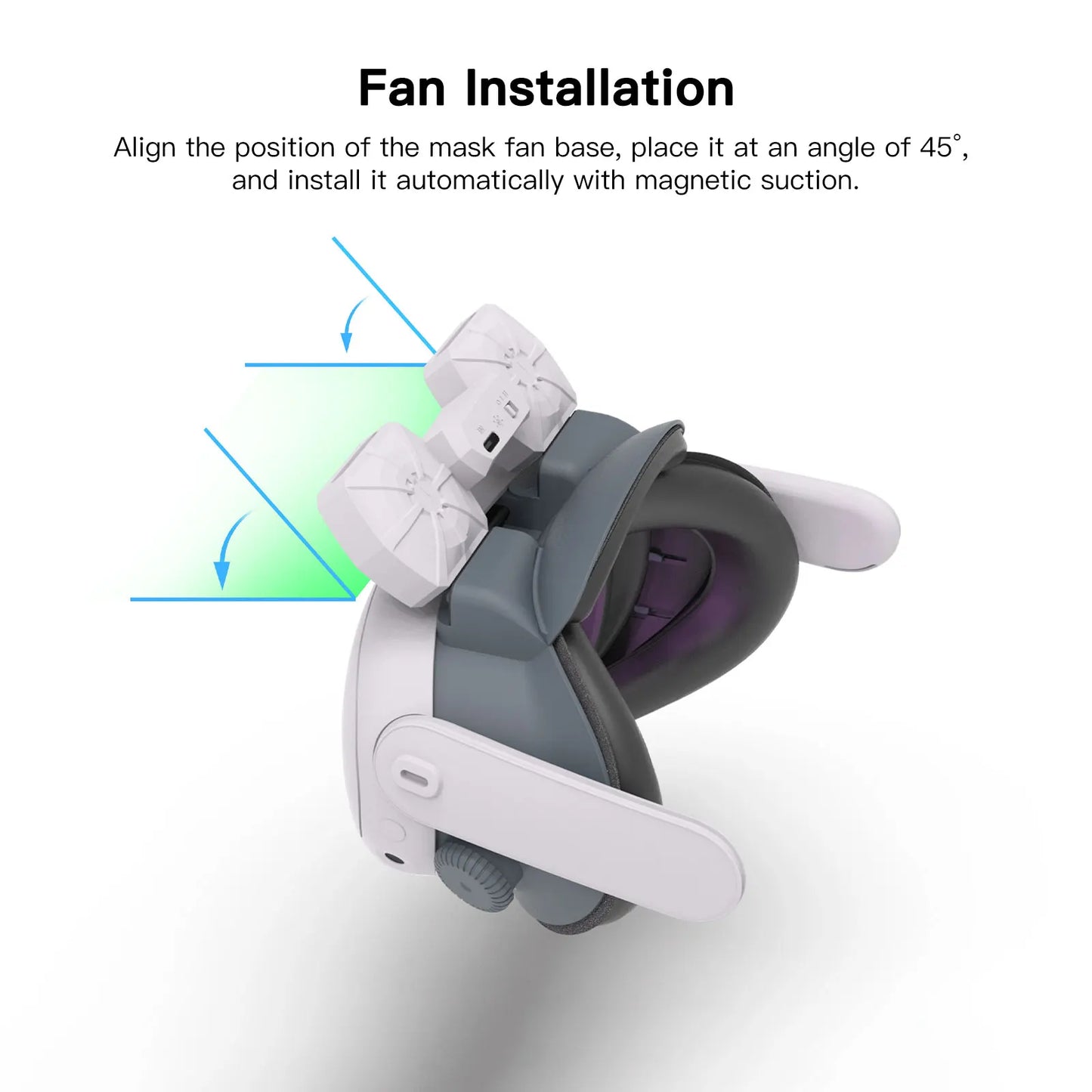 Meta Quest 3 Cooling Fan Face Interface with Magnetic Facial Cover