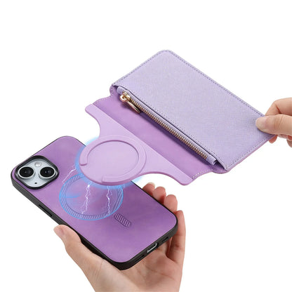 2 in 1 Magnetic Leather Wallet Case For iPhone