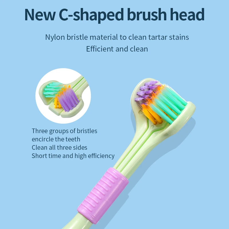 8Pcs/Set Three Sided Toothbrush