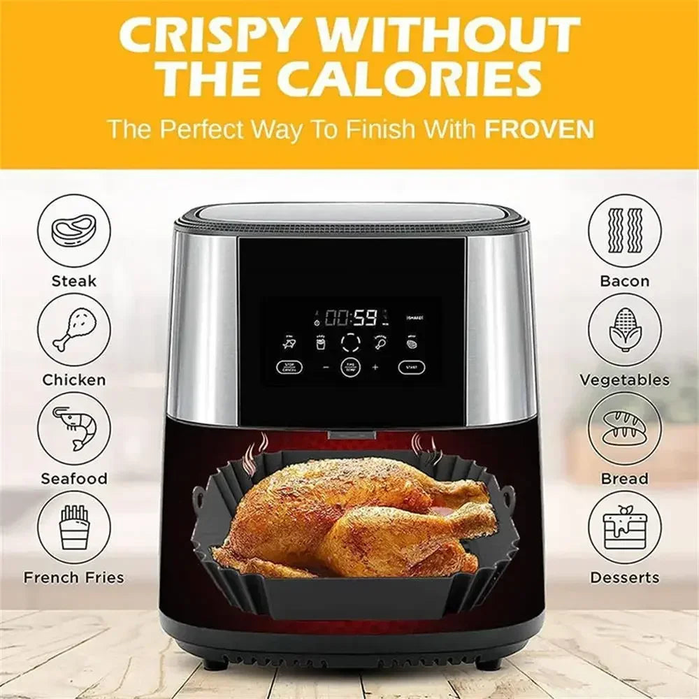 Silicone Air Fryer Pot Tray with Handles