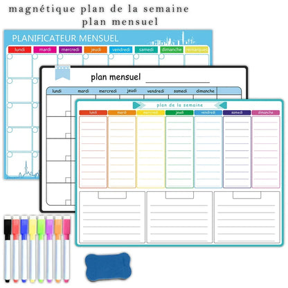 A3 Magnetic Weekly & Monthly Planner Whiteboard for Fridge