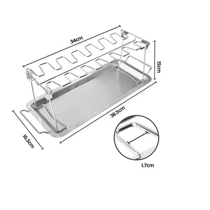 Stainless Steel Chicken Leg Rack with Drip Tray