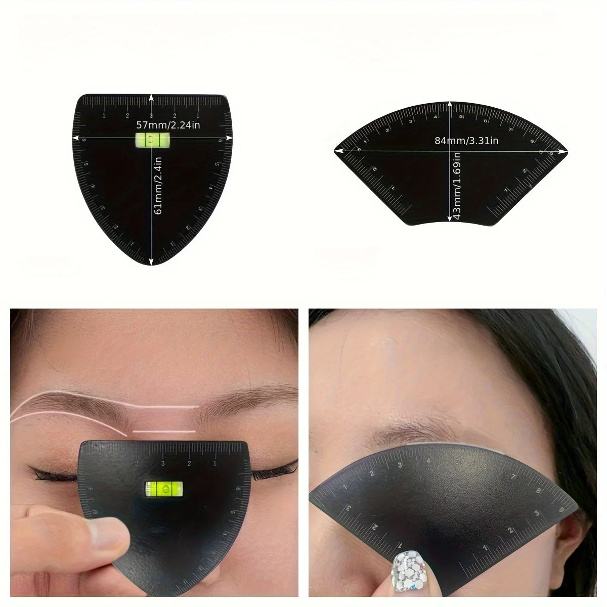 Eyebrow Stencil Kit with Measuring Ruler