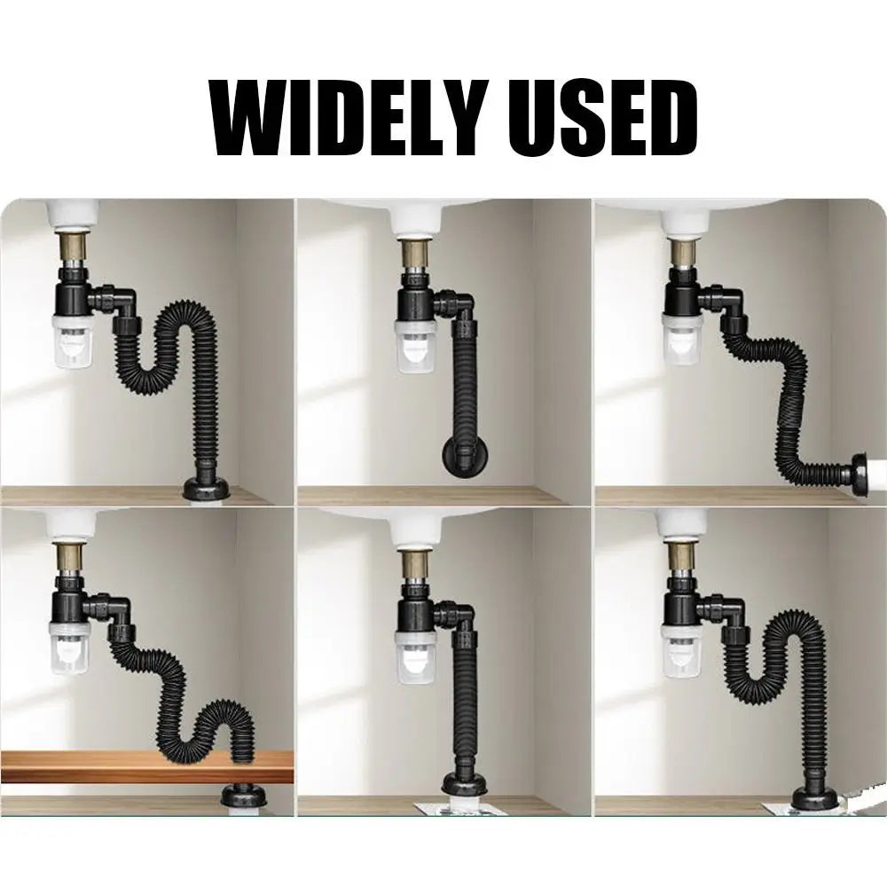Universal Flexible Sink Drain Pipe with Deodorising Trap