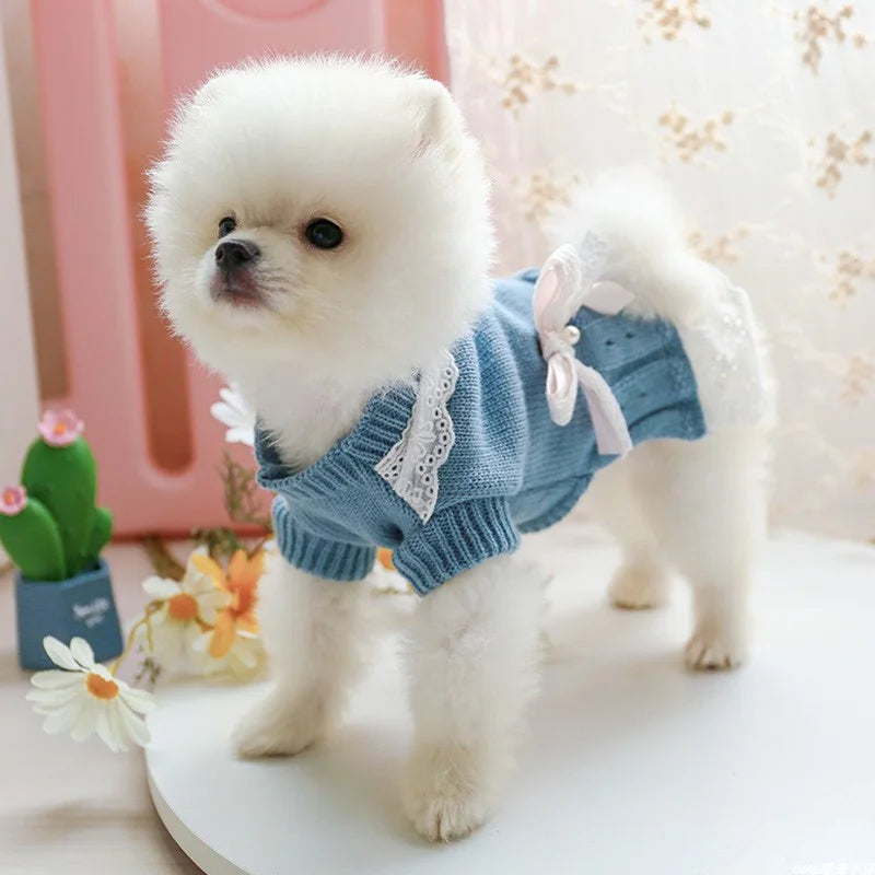 Wool Princess Skirt Pet Sweater for Dogs & Cats