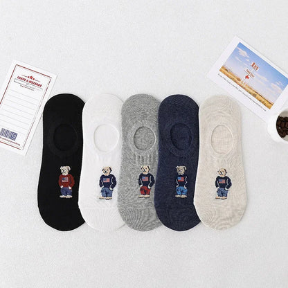 Men’s Invisible Cotton Boat Socks 5 Pairs