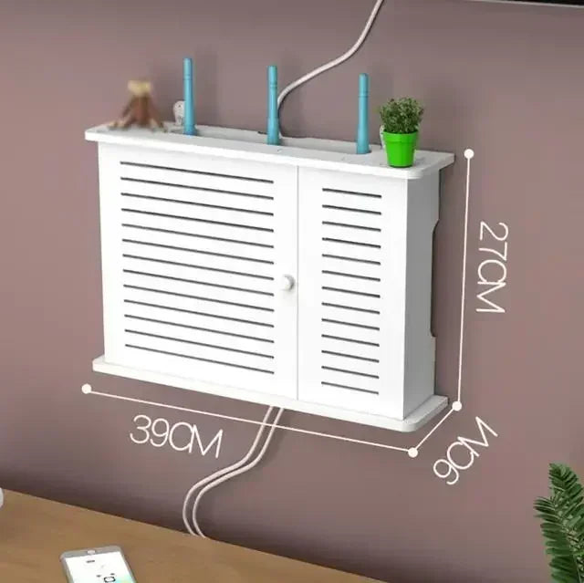 Wall Mounted WiFi Router & Cable Organizer Shelf