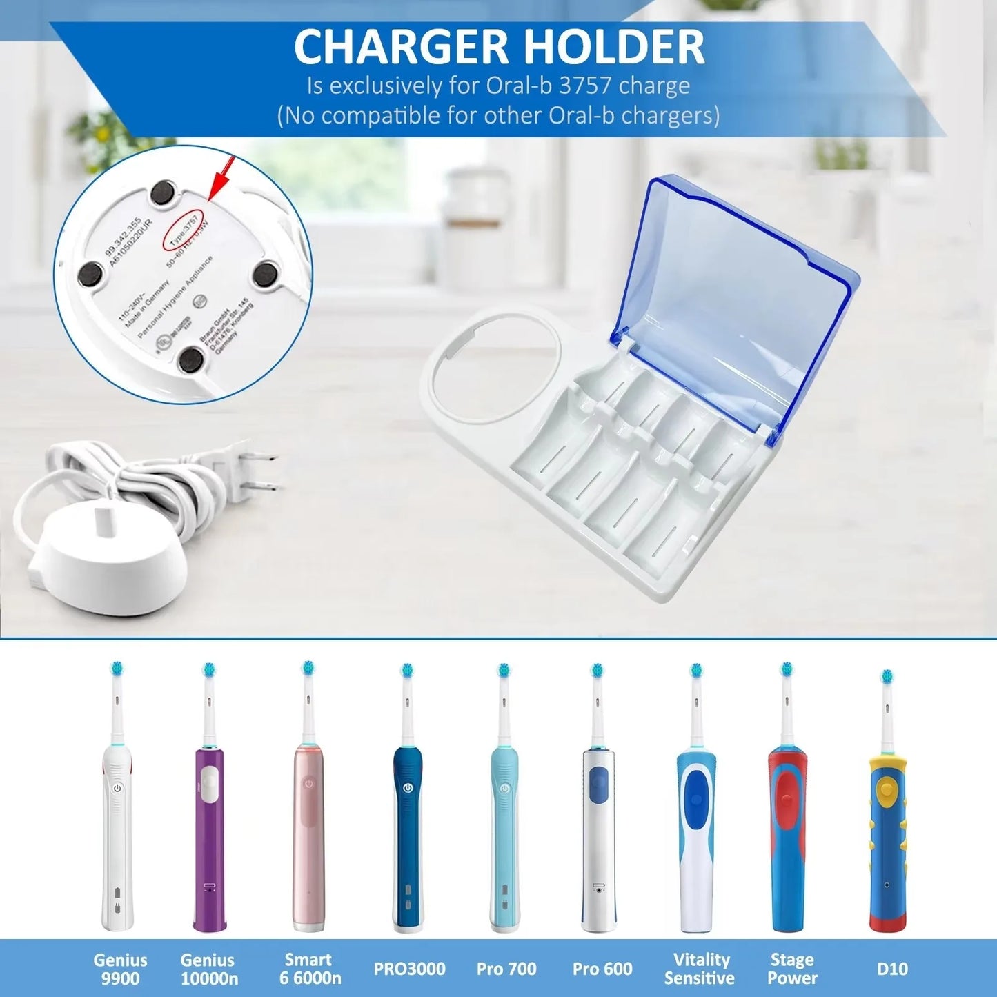 Electric Toothbrush Holder & Charging Stand
