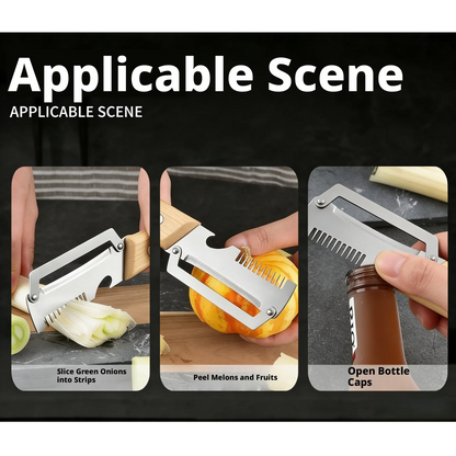 Ergonomic Wooden Handle Paring Knife & Fruit Peeler Kitchen Tool