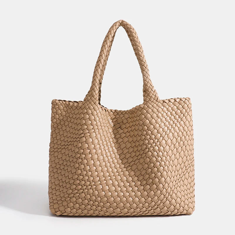 Woven PU Leather Tote Bag with Coin Purse
