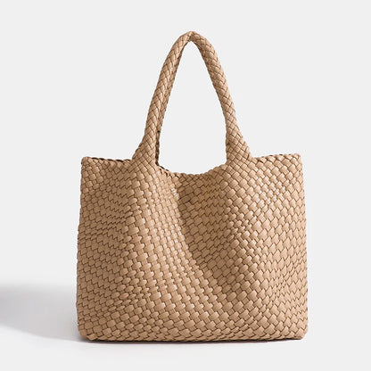 Woven PU Leather Tote Bag with Coin Purse