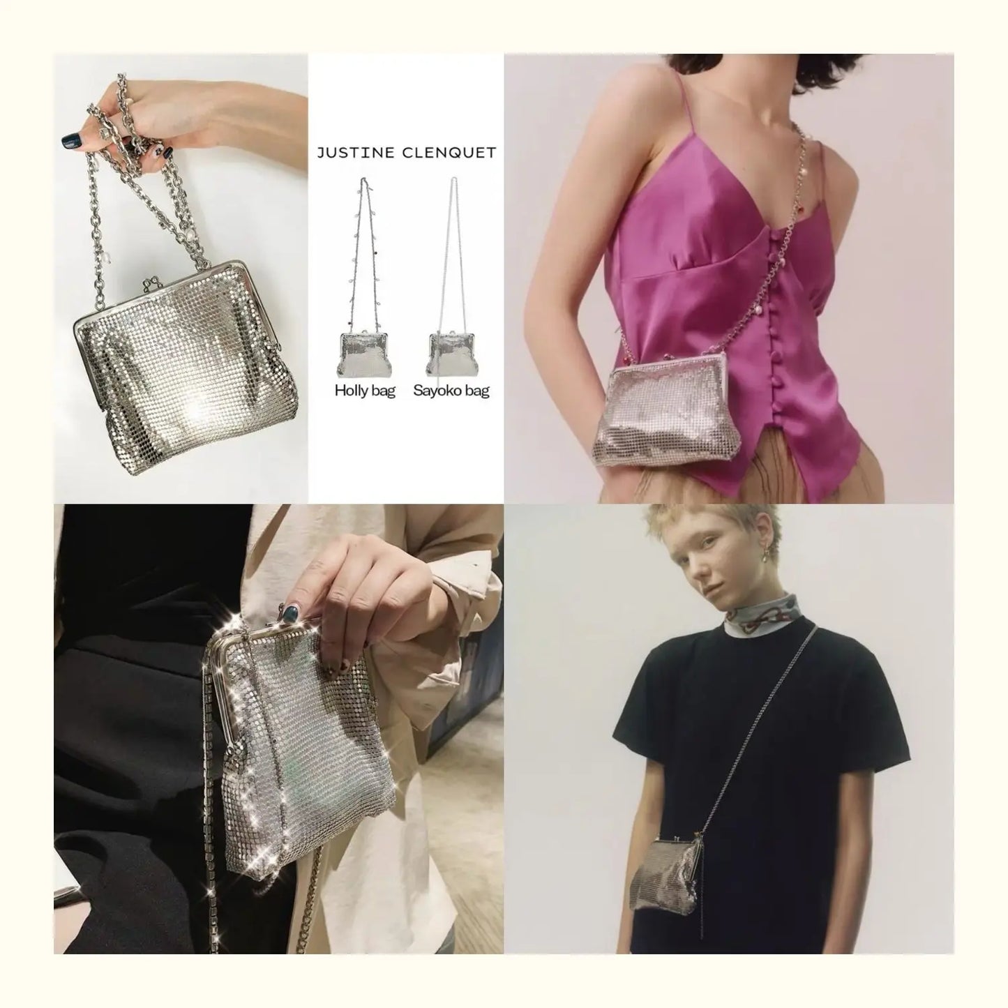 Metallic Sequin Kiss-Lock Bag