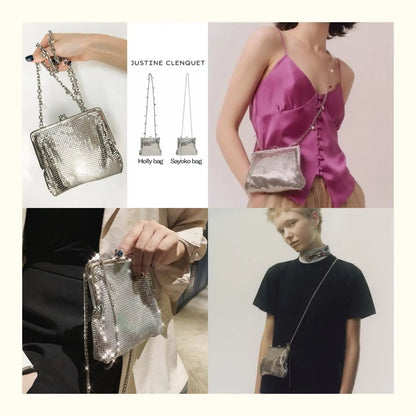 Metallic Sequin Kiss-Lock Bag