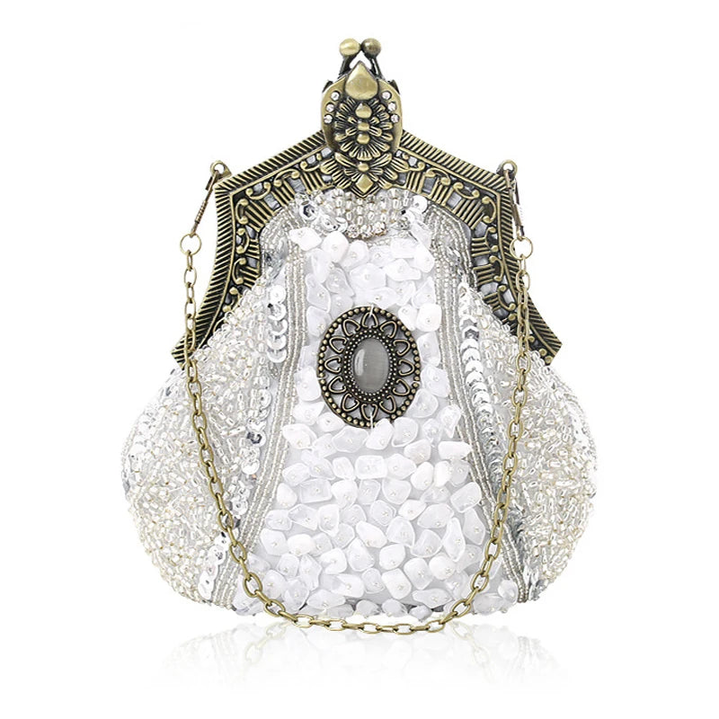 Vintage Beaded Evening Clutch Bag