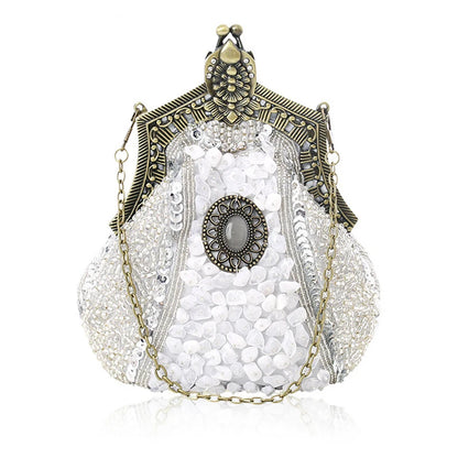 Vintage Beaded Evening Clutch Bag