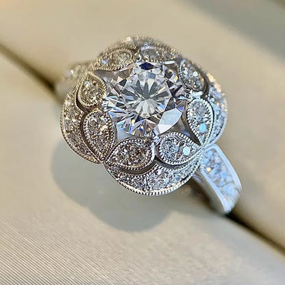 Blossom Cubic Zirconia Engagement Ring