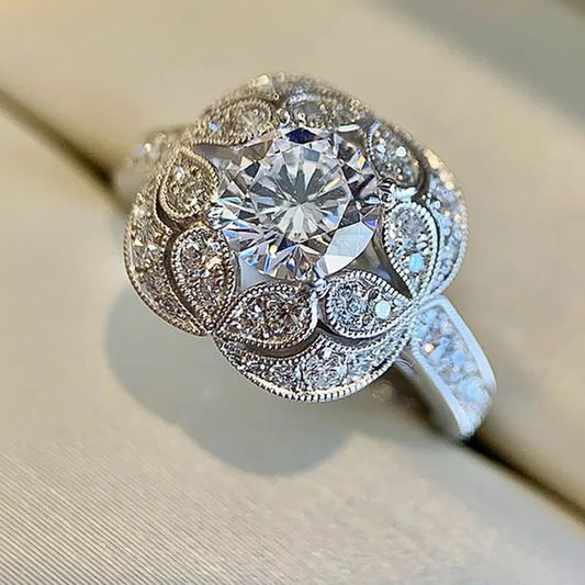 Blossom Cubic Zirconia Engagement Ring