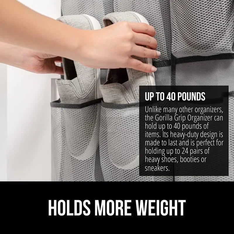 24 Mesh Pockets Wall Mounted Shoes Storage Bag