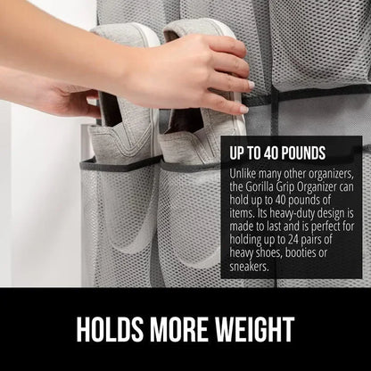 24 Mesh Pockets Wall Mounted Shoes Storage Bag