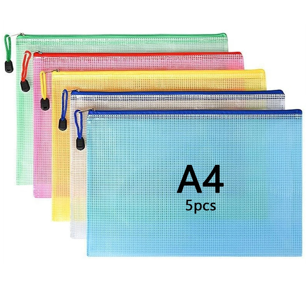 Mesh Zipper Document Pouch Set