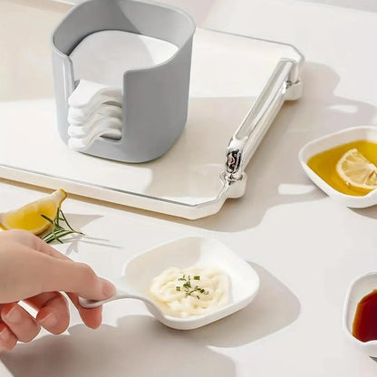 Reusable Plastic Dipping Sauce Bowls with Storage Container for Seasonings & Appetizers
