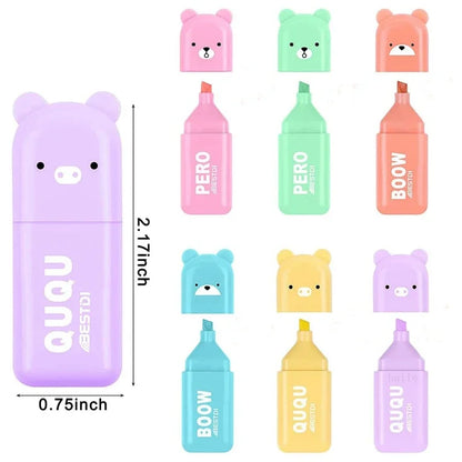 Cute Mini Pastel Highlighter Pen Set