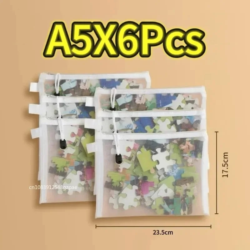 Transparent Mesh Document & Puzzle Storage Bags