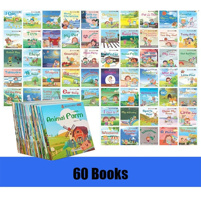 40/60 Books Set English Learning Picture Books for Kids