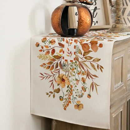Autumn Wildflower Linen Table Runner